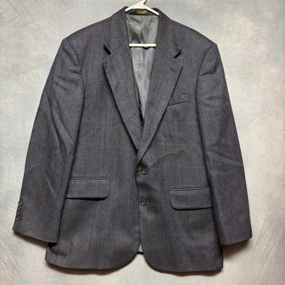 Oscar de le Renta 100% Wool Blazer 41R Herringbone Tweed Columbia Preppy Grandpa